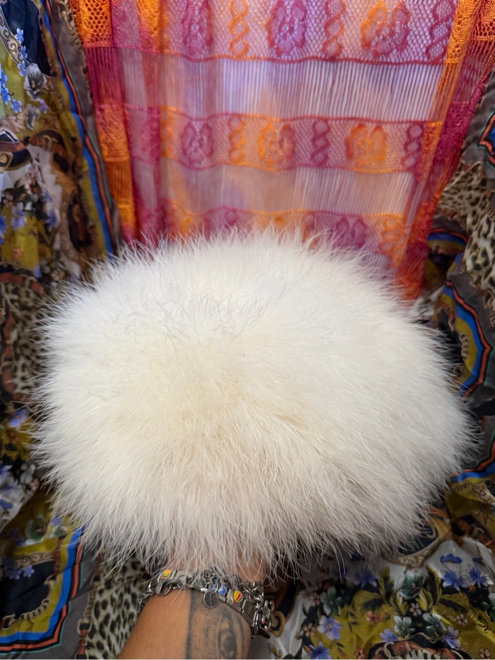 Sony Costumes Vintage white 100 marabout feather Neiman Marcus hat Marzi brand